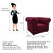 Kit Poltrona e Namoradeira Chesterfield Ana Suede Bordô - Amarena Móveis