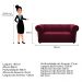 Kit Poltrona e Namoradeira Chesterfield Ana Suede Bordô - Amarena Móveis