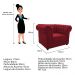 Kit Poltrona e Namoradeira Chesterfield Ana Suede Vermelho - Amarena Móveis