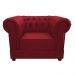 Kit Poltrona e Namoradeira Chesterfield Ana Suede Vermelho - Amarena Móveis