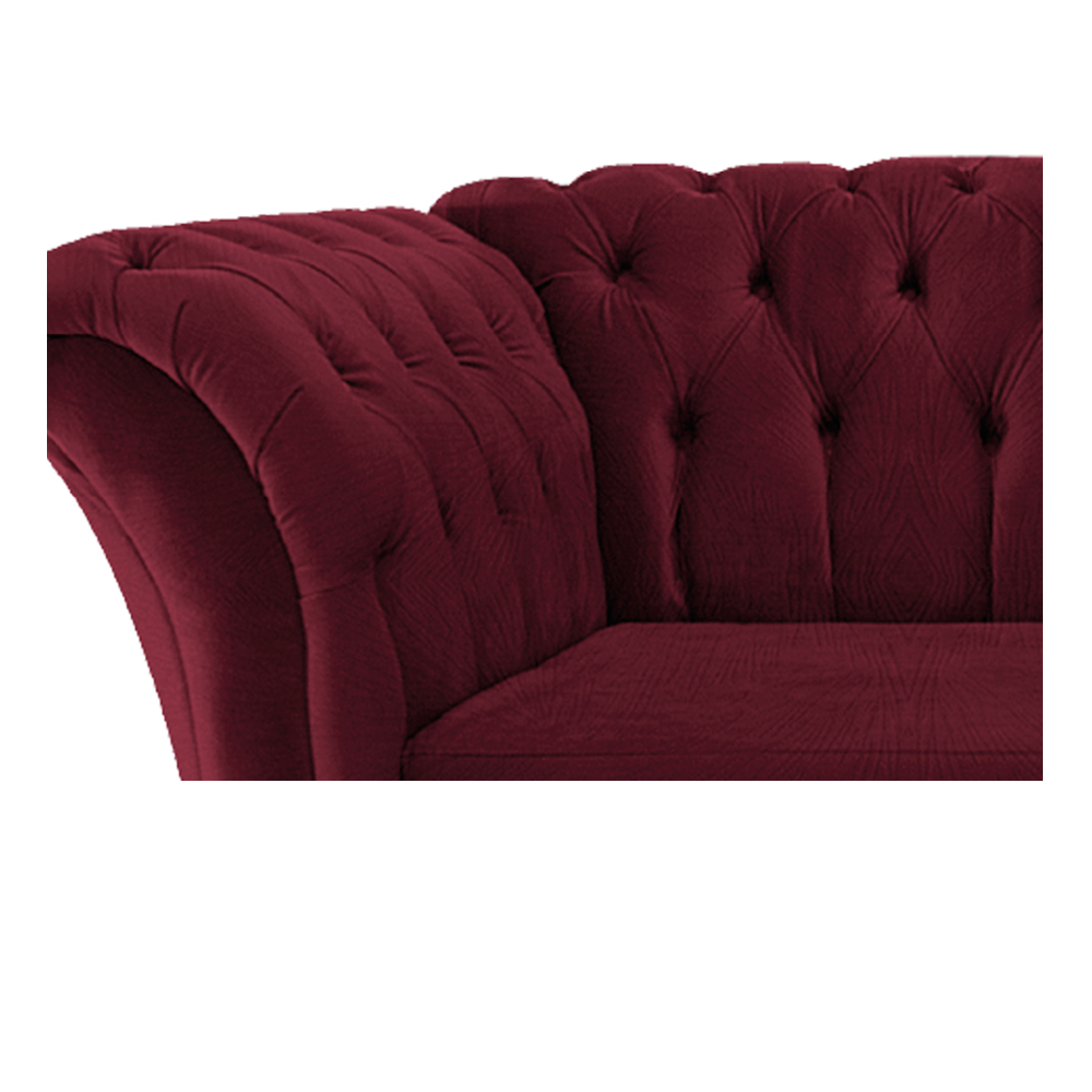 Namoradeira Chesterfield Sofia Suede Bordô - Amarena Móveis