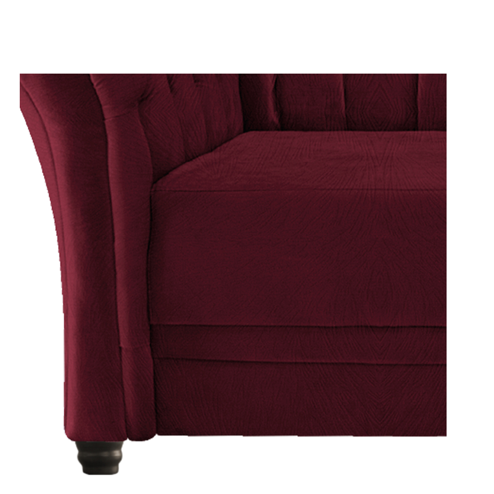 Namoradeira Chesterfield Sofia Suede Bordô - Amarena Móveis