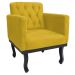 Poltrona Classic Pés Luís XV Suede Amarelo - Amarena Móveis