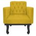Poltrona Classic Pés Luís XV Suede Amarelo - Amarena Móveis
