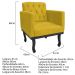 Poltrona Classic Pés Luís XV Suede Amarelo - Amarena Móveis