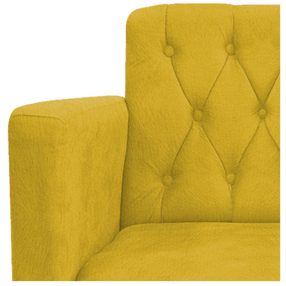Poltrona Classic Pés Luís XV Suede Amarelo - Amarena Móveis