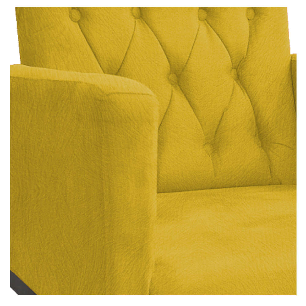 Poltrona Classic Pés Luís XV Suede Amarelo - Amarena Móveis