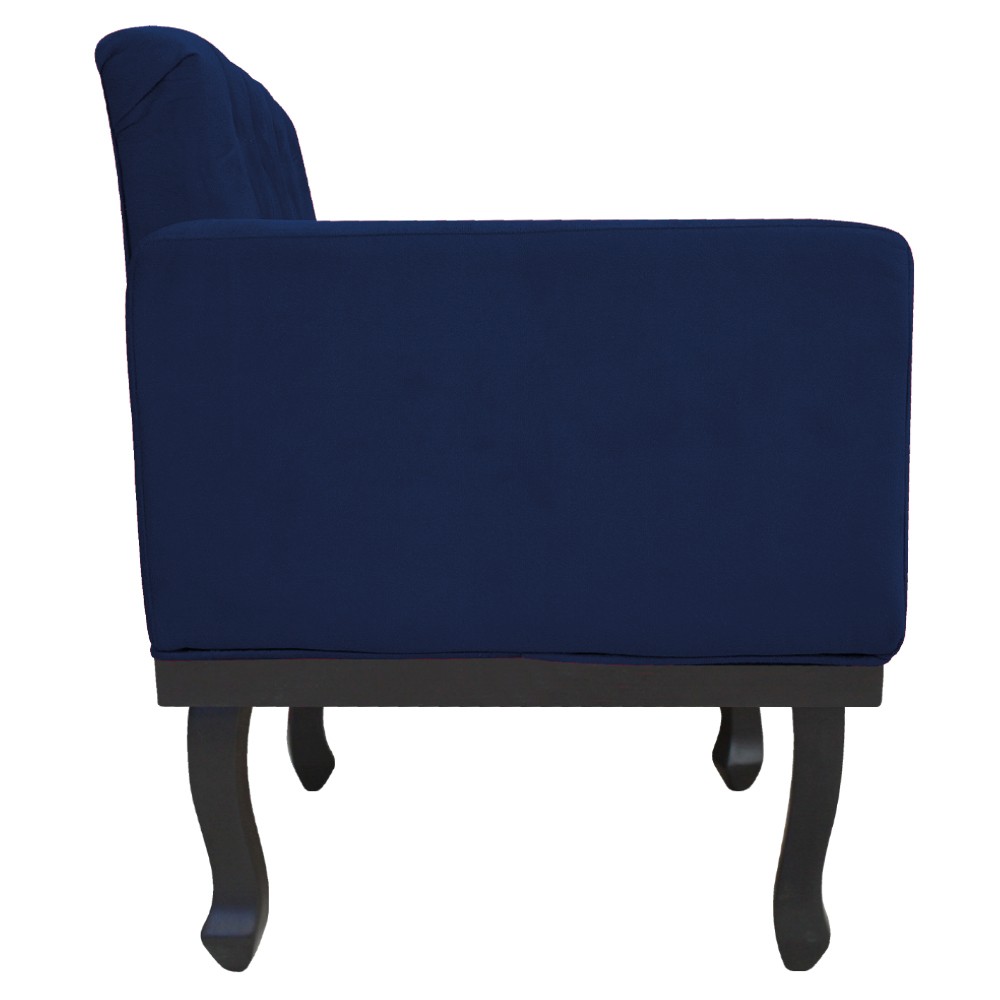 Poltrona Classic Pés Luís XV Suede Azul Marinho - Amarena Móveis