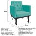 Poltrona Classic Pés Luís XV Suede Azul Tiffany - Amarena Móveis