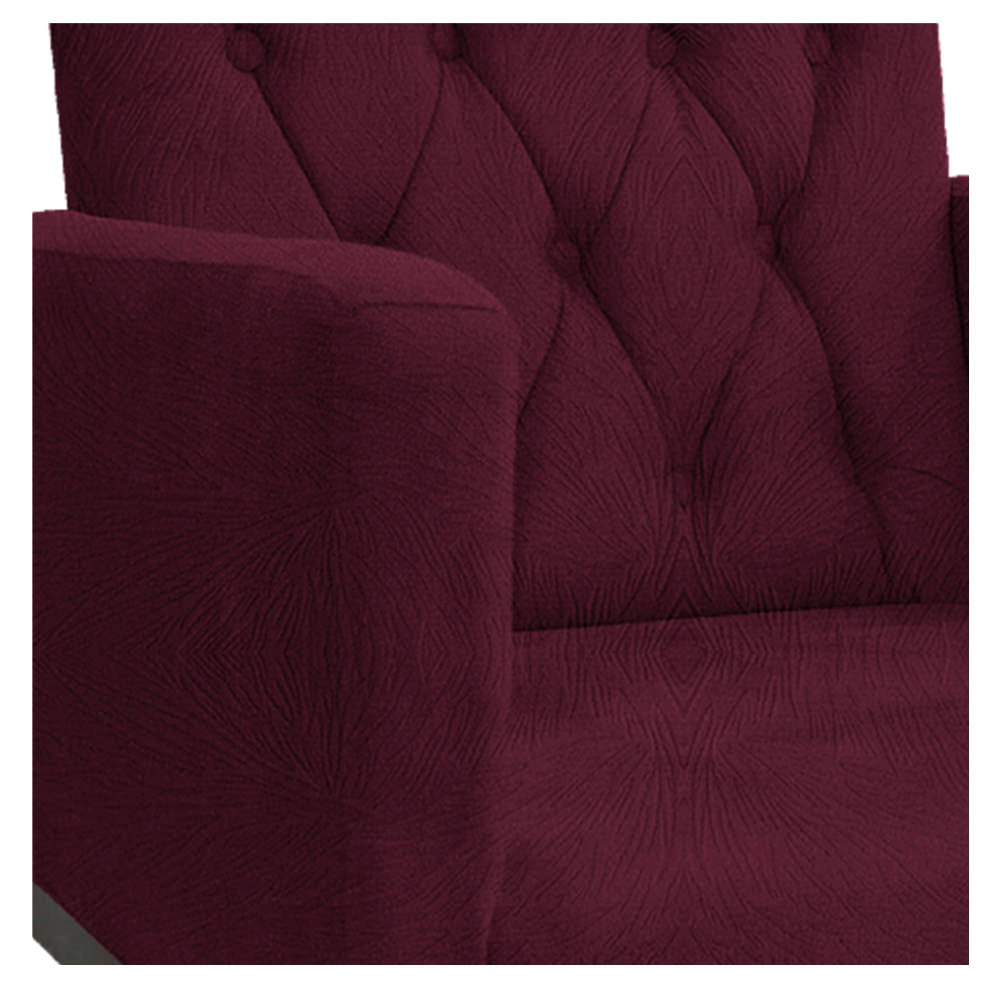 Poltrona Classic Pés Luís XV Suede Bordô - Amarena Móveis