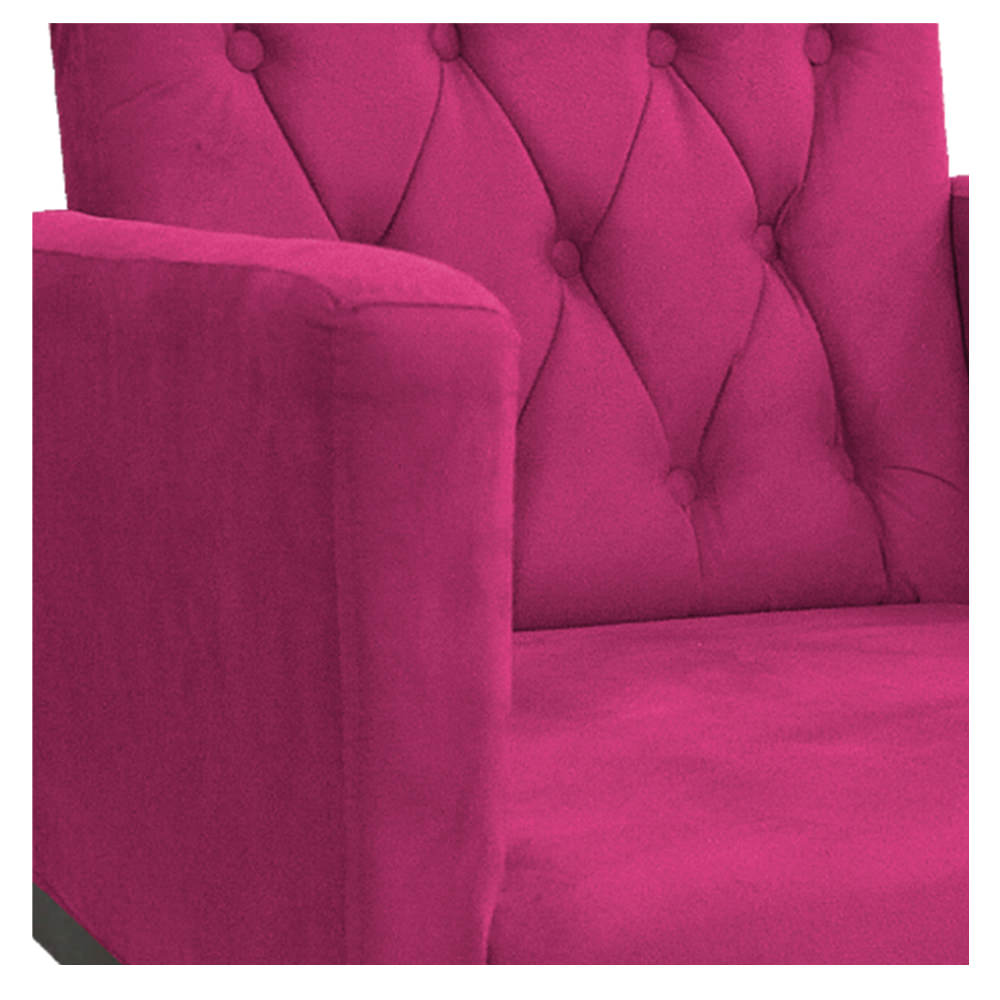 Poltrona Classic Pés Luís XV Suede Pink - Amarena Móveis