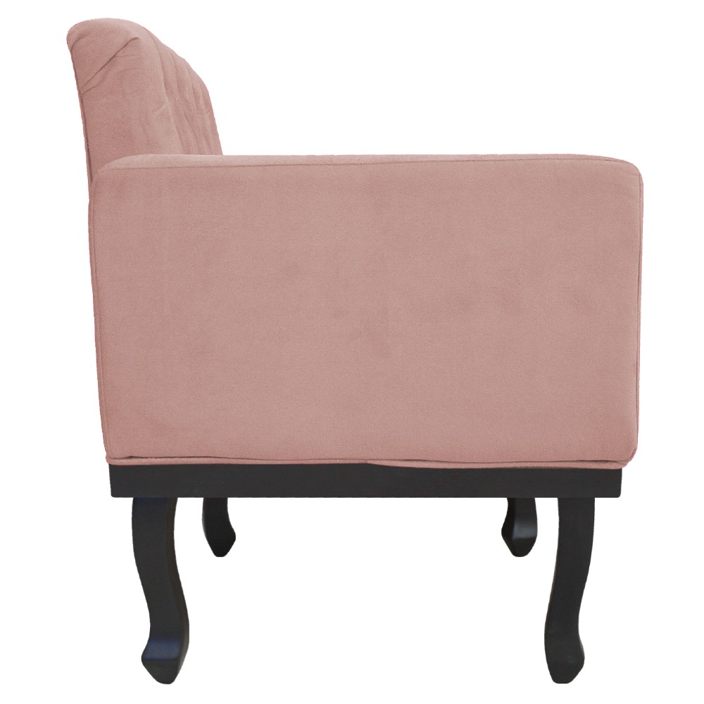 Poltrona Classic Pés Luís XV Suede Rosê - Amarena Móveis