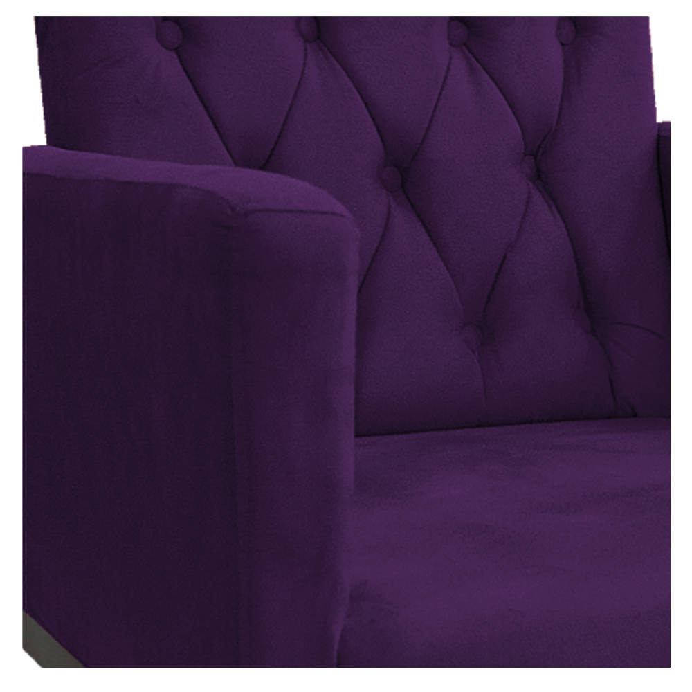 Poltrona Classic Pés Luís XV Suede Roxo - Amarena Móveis