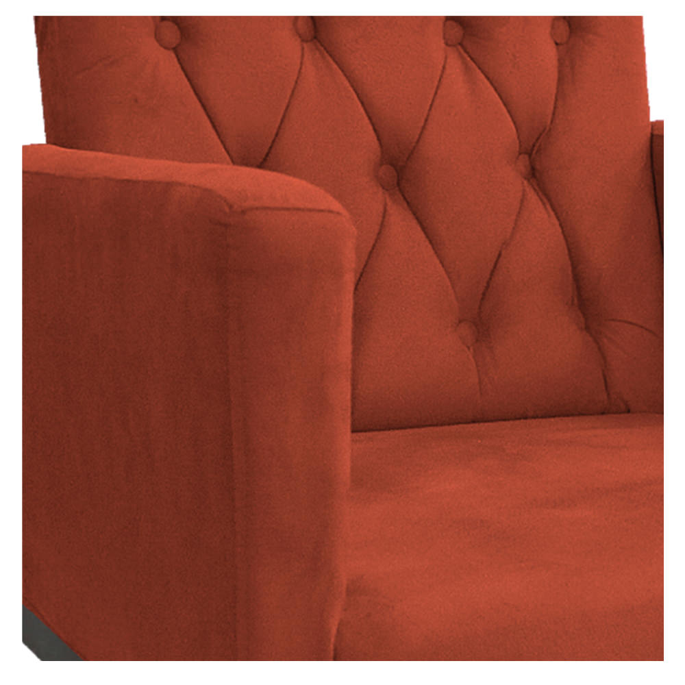 Poltrona Classic Pés Luís XV Suede Terracota - Amarena Móveis