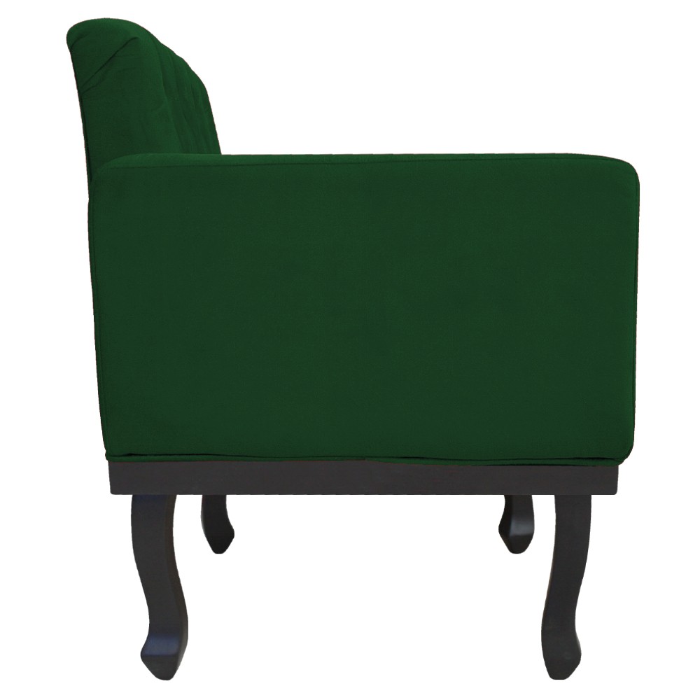 Poltrona Classic Pés Luís XV Suede Verde - Amarena Móveis