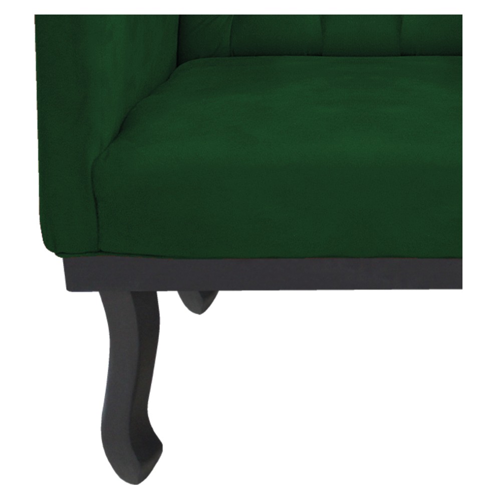 Poltrona Classic Pés Luís XV Suede Verde - Amarena Móveis