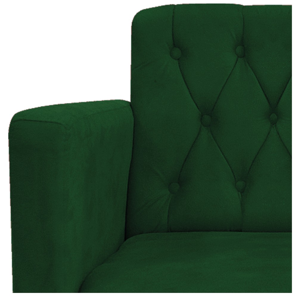 Poltrona Classic Pés Luís XV Suede Verde - Amarena Móveis