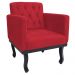 Poltrona Classic Pés Luís XV Suede Vermelho - Amarena Móveis