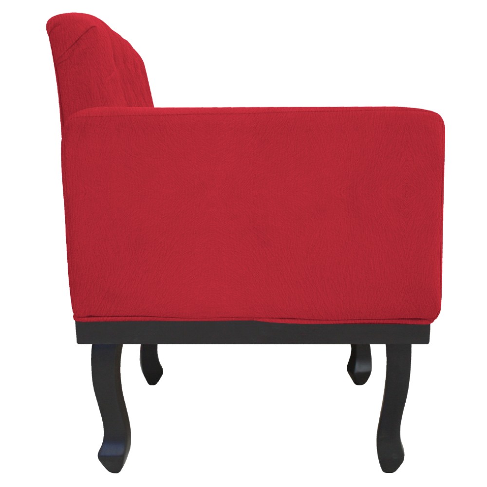 Poltrona Classic Pés Luís XV Suede Vermelho - Amarena Móveis