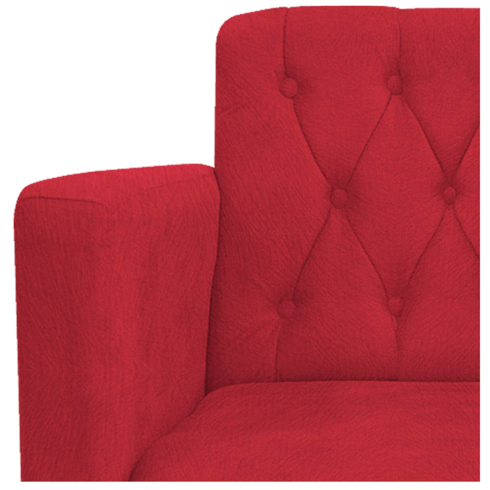Poltrona Classic Pés Luís XV Suede Vermelho - Amarena Móveis