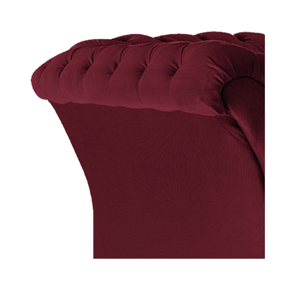 Poltrona Decorativa Chesterfield Sofia Suede Bordô - Amarena Móveis