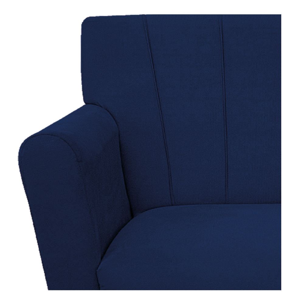 Poltrona Laura Pés Palito Mel Suede Azul Marinho - Amarena Móveis