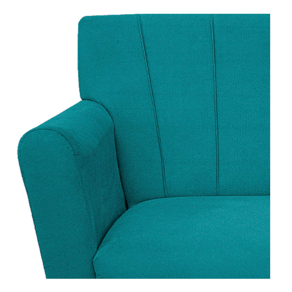 Poltrona Laura Pés Palito Mel Suede Azul Turquesa - Amarena Móveis