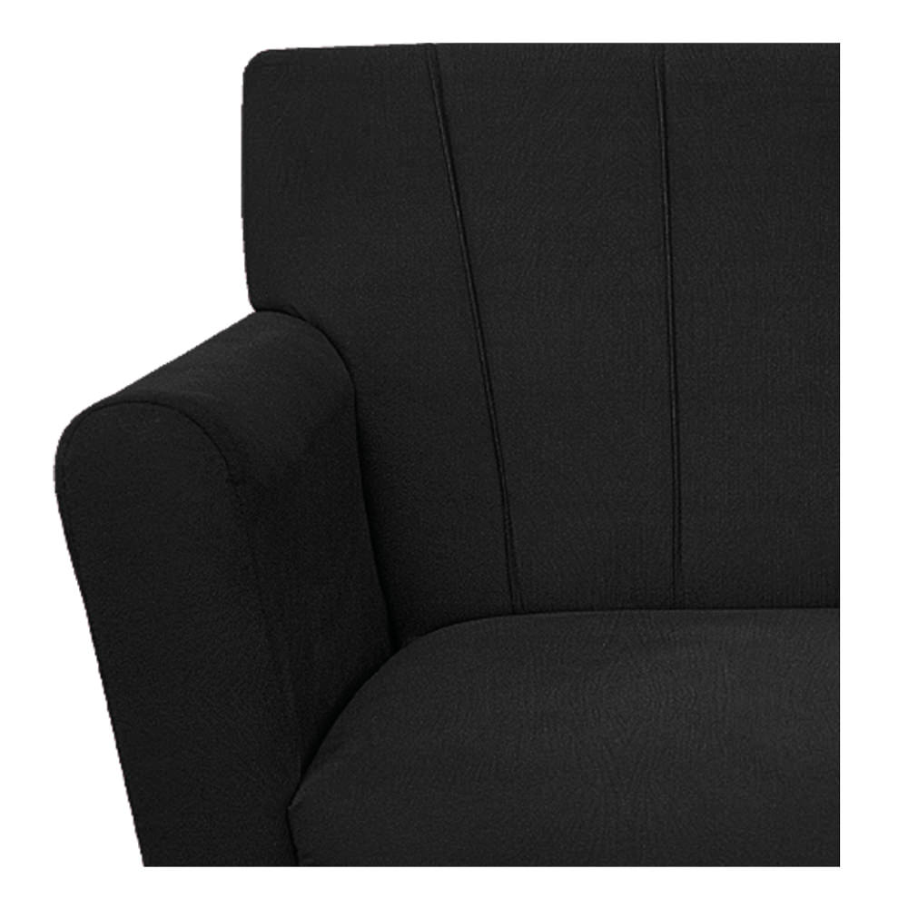 Poltrona Laura Pés Palito Mel Suede Preto - Amarena Móveis