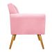 Poltrona Laura Pés Palito Mel Suede Rosa Bebê - Amarena Móveis