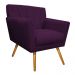Poltrona Laura Pés Palito Mel Suede Roxo - Amarena Móveis