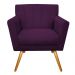 Poltrona Laura Pés Palito Mel Suede Roxo - Amarena Móveis