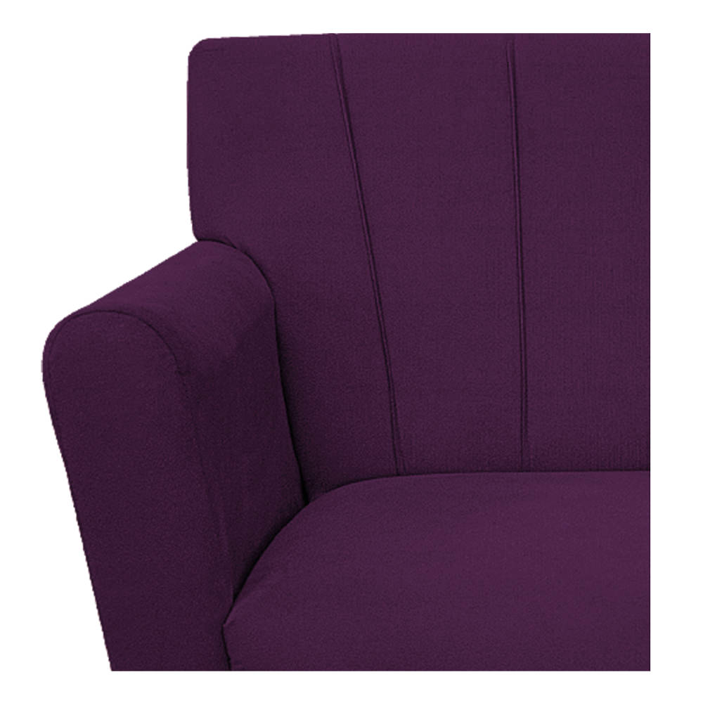 Poltrona Laura Pés Palito Mel Suede Roxo - Amarena Móveis