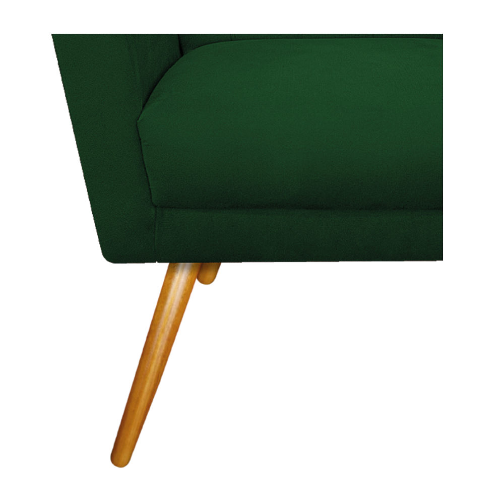 Poltrona Laura Pés Palito Mel Suede Verde - Amarena Móveis