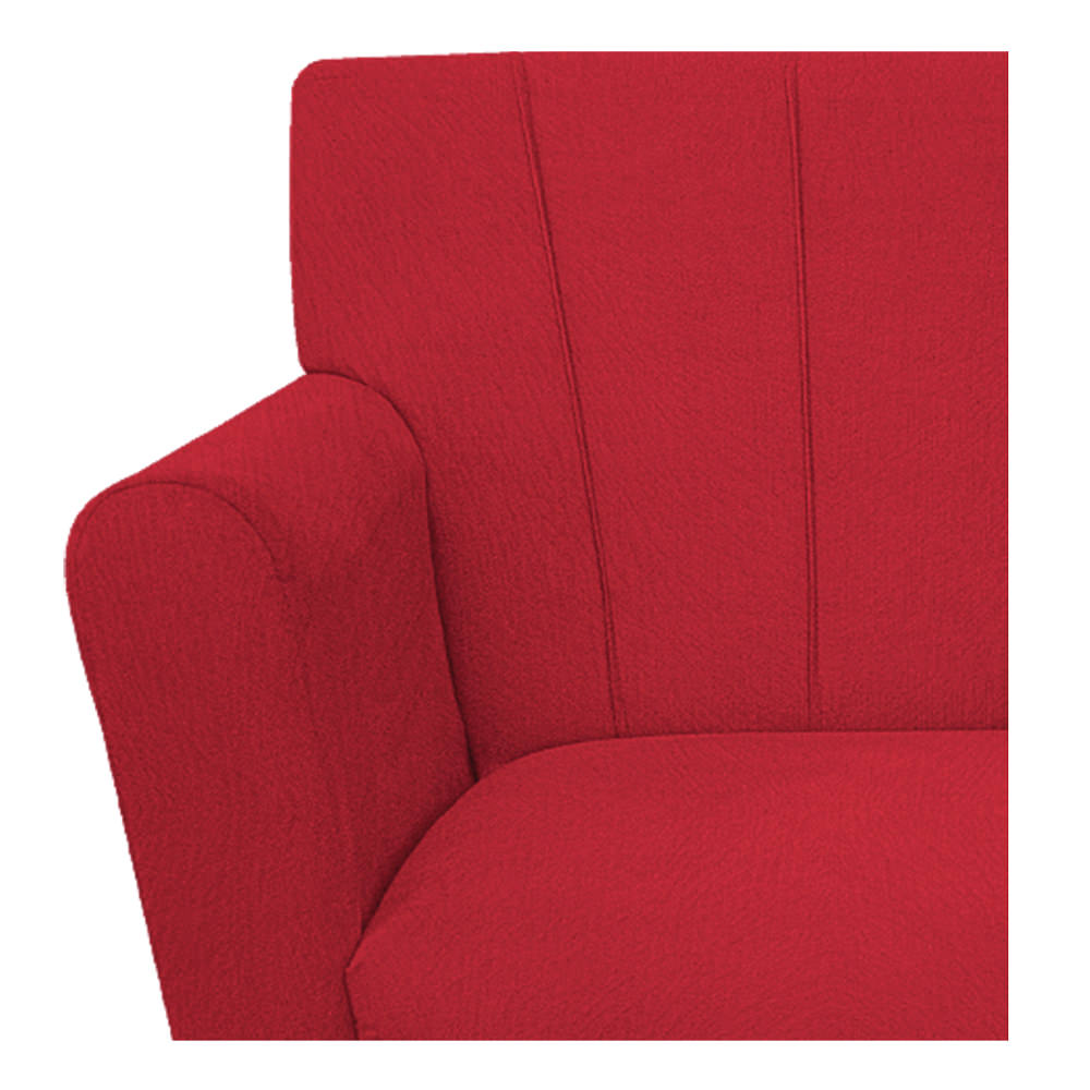 Poltrona Laura Pés Palito Mel Suede Vermelho - Amarena Móveis