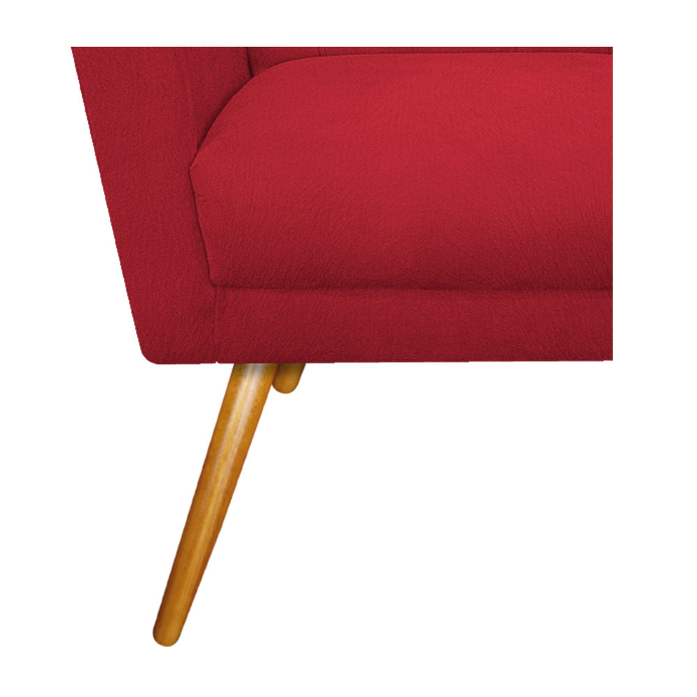 Poltrona Laura Pés Palito Mel Suede Vermelho - Amarena Móveis