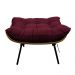 Puff Decorativo Costela Base Fixa Suede Bordô - Amarena Móveis