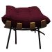 Puff Decorativo Costela Base Fixa Suede Bordô - Amarena Móveis