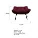 Puff Decorativo Costela Base Fixa Suede Bordô - Amarena Móveis