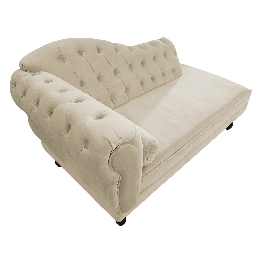 Recamier Diana 140cm Lado Direito Corano Bege - Amarena Móveis