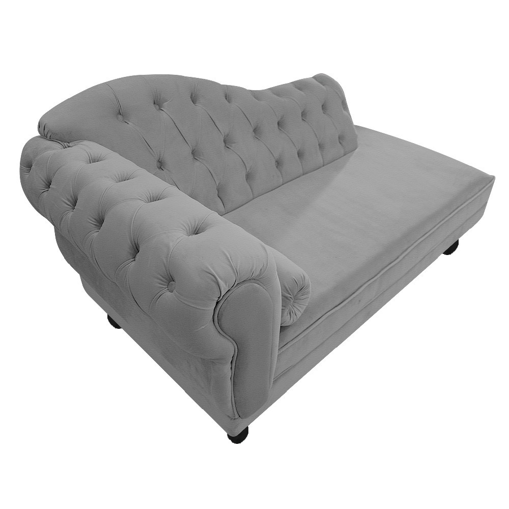 Recamier Diana 140cm Lado Direito Corano Cinza - Amarena Móveis