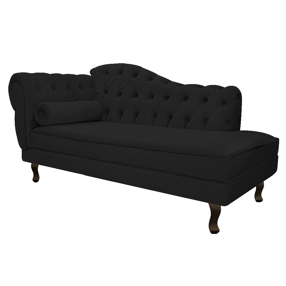 Recamier Diana 140cm Lado Direito Corano Preto - Amarena Móveis