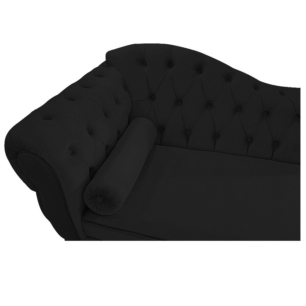 Recamier Diana 140cm Lado Direito Corano Preto - Amarena Móveis
