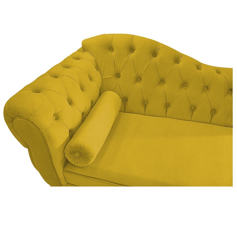 Recamier Diana 140cm Lado Direito Suede Amarelo - Amarena Móveis