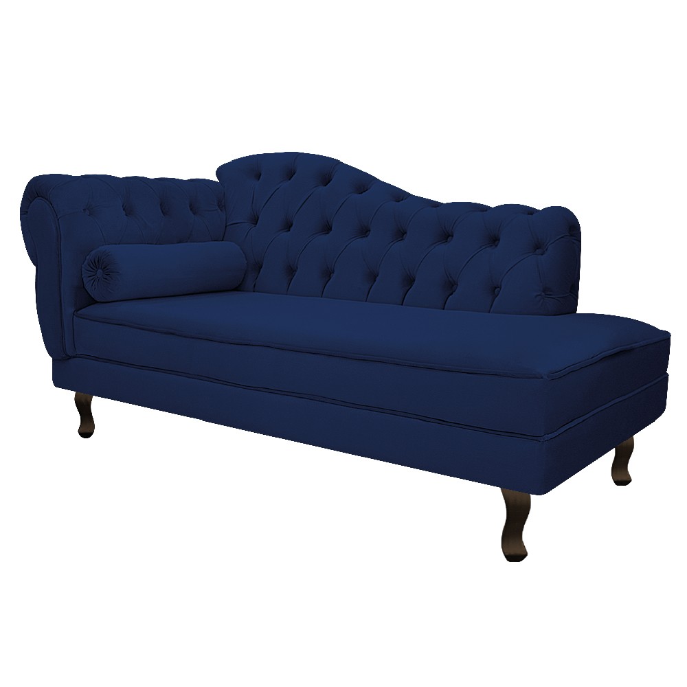 Recamier Diana 140cm Lado Direito Suede Azul Marinho - Amarena Móveis