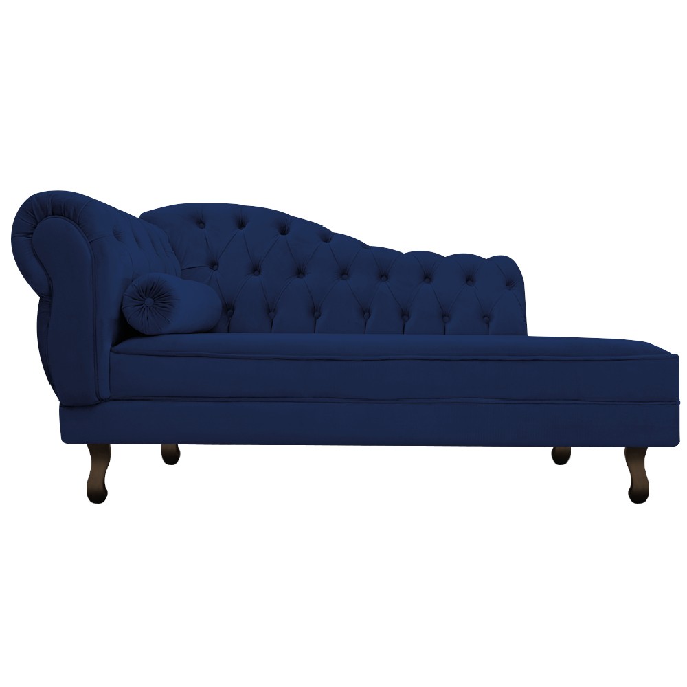Recamier Diana 140cm Lado Direito Suede Azul Marinho - Amarena Móveis