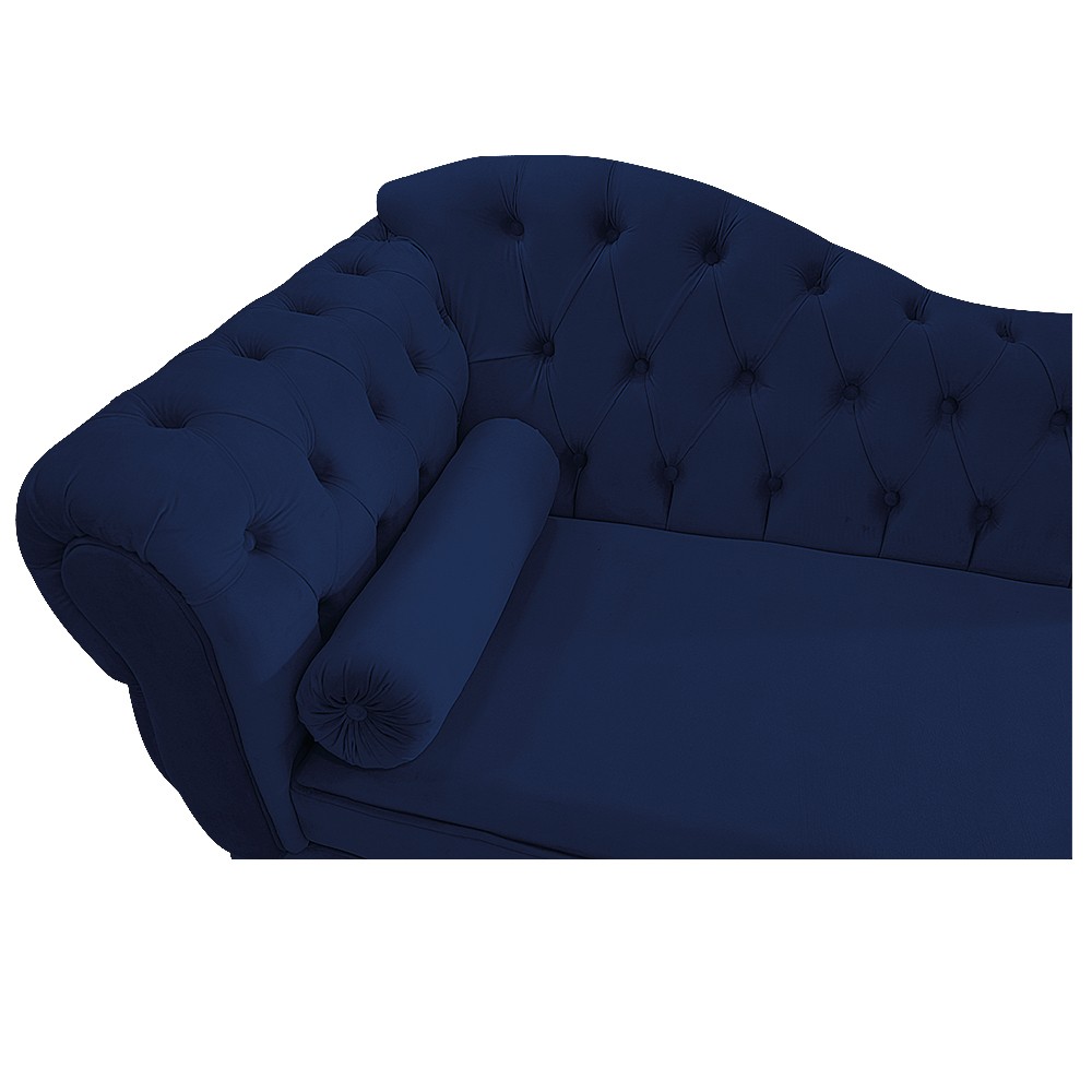 Recamier Diana 140cm Lado Direito Suede Azul Marinho - Amarena Móveis