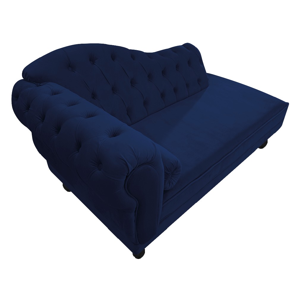 Recamier Diana 140cm Lado Direito Suede Azul Marinho - Amarena Móveis