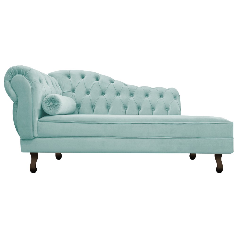 Recamier Diana 140cm Lado Direito Suede Azul Tiffany - Amarena Móveis