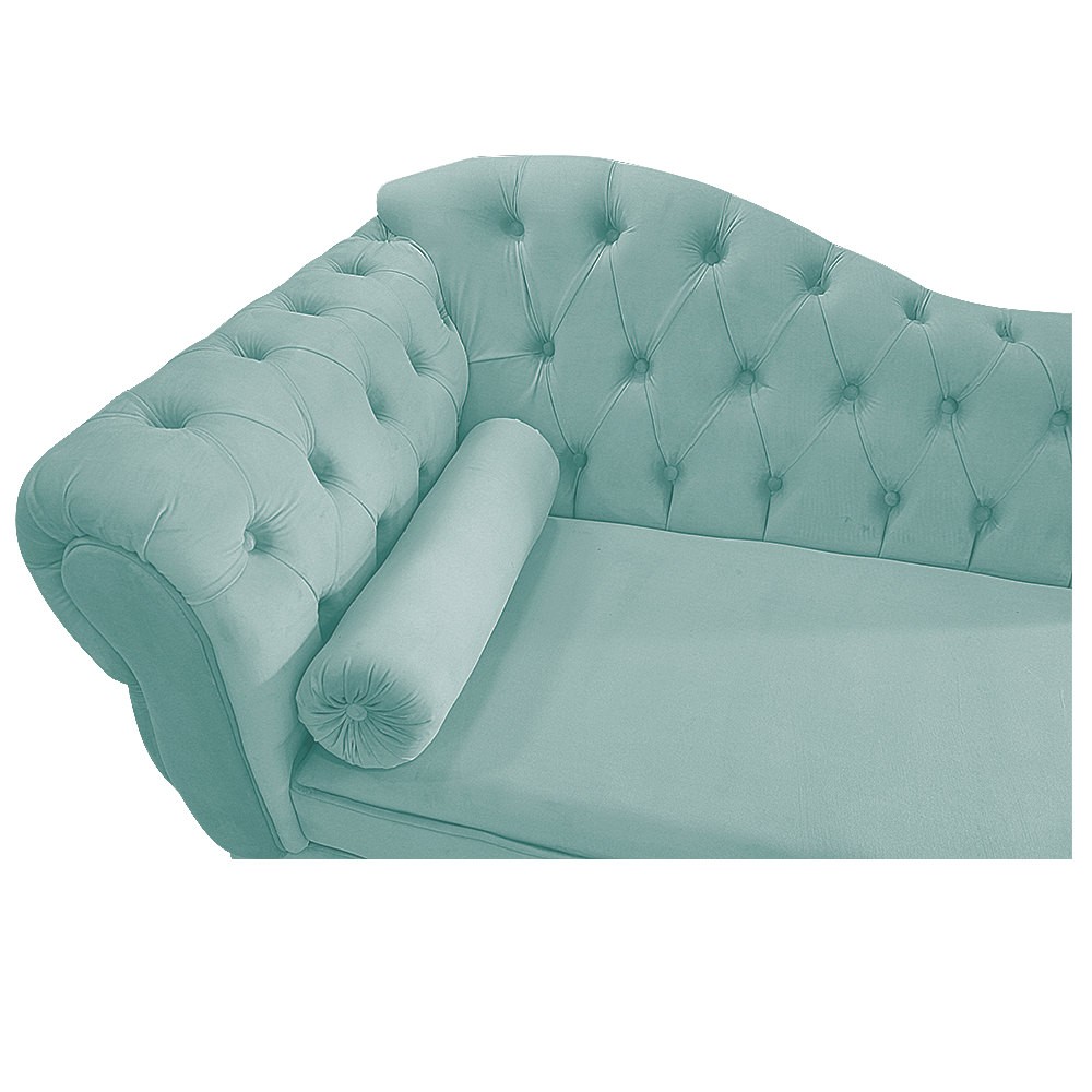 Recamier Diana 140cm Lado Direito Suede Azul Tiffany - Amarena Móveis