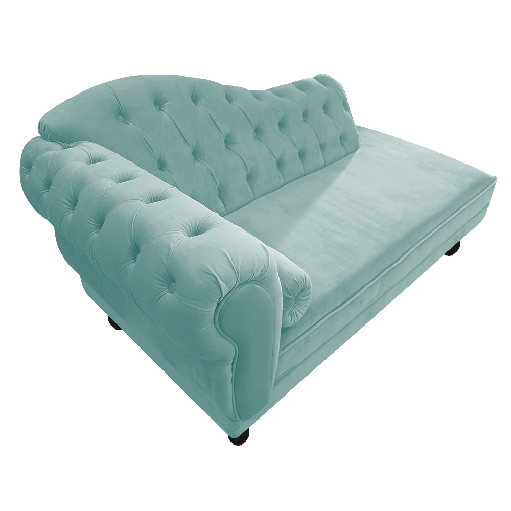 Recamier Diana 140cm Lado Direito Suede Azul Tiffany - Amarena Móveis